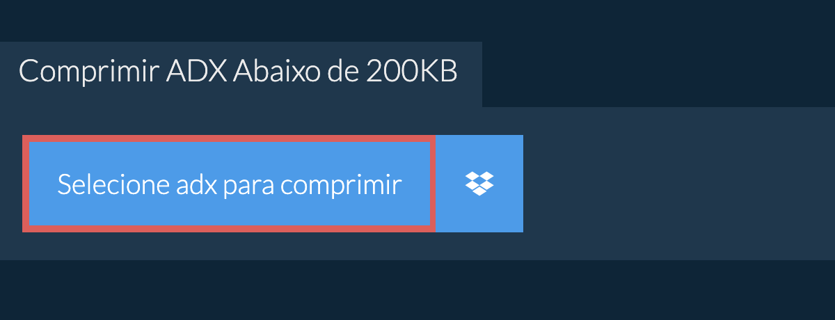 Comprimir adx Abaixo de 200KB