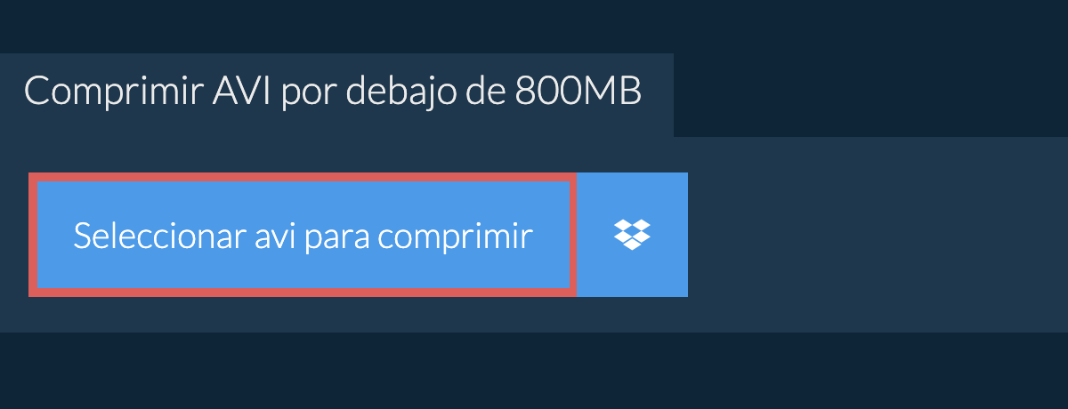 Comprimir avi por debajo de 800MB