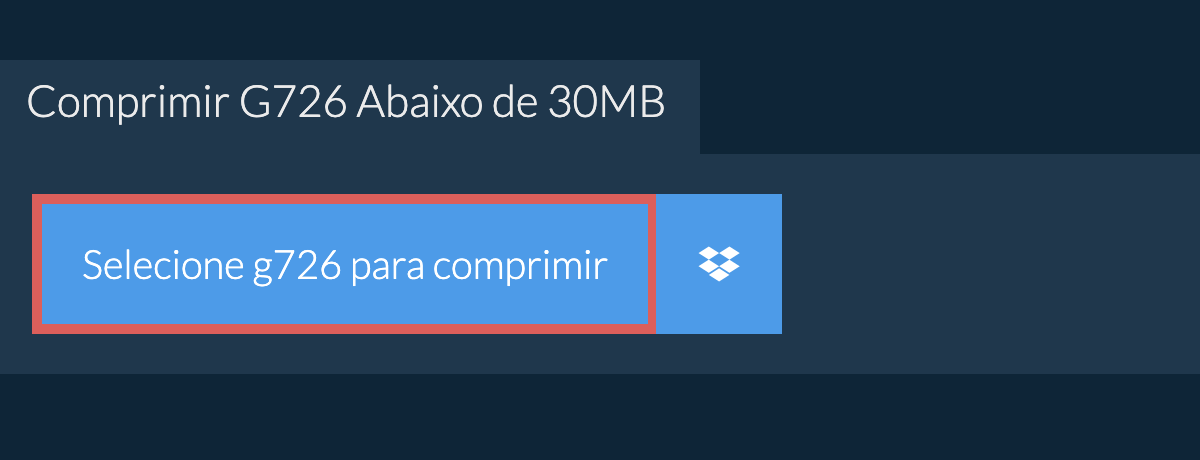 Comprimir g726 Abaixo de 30MB