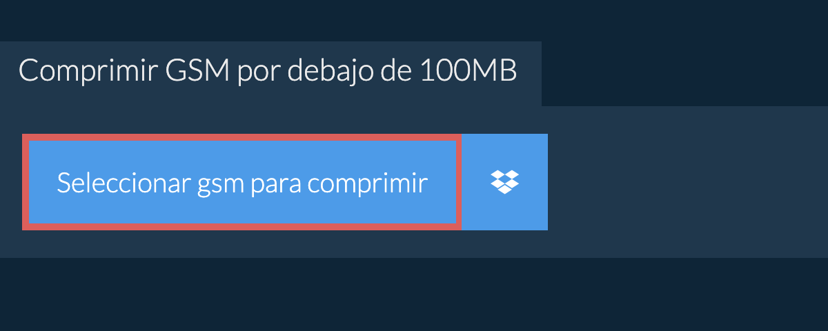 Comprimir gsm por debajo de 100MB