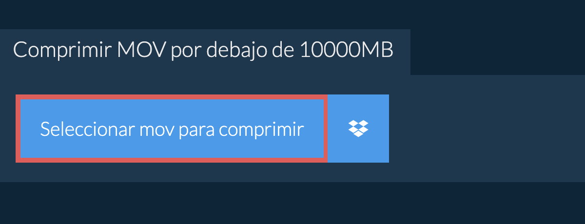 Comprimir mov por debajo de 10000MB