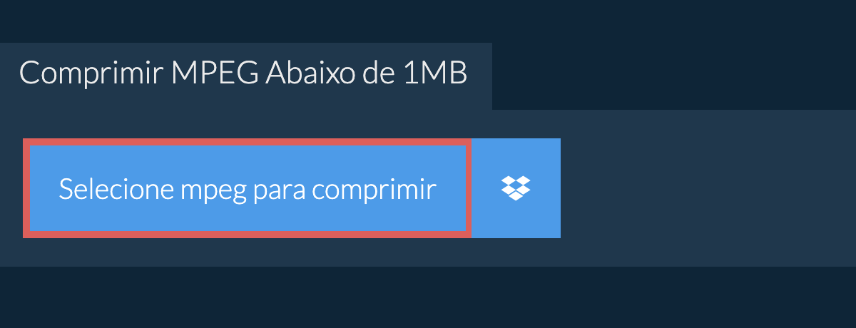 Comprimir mpeg Abaixo de 1MB