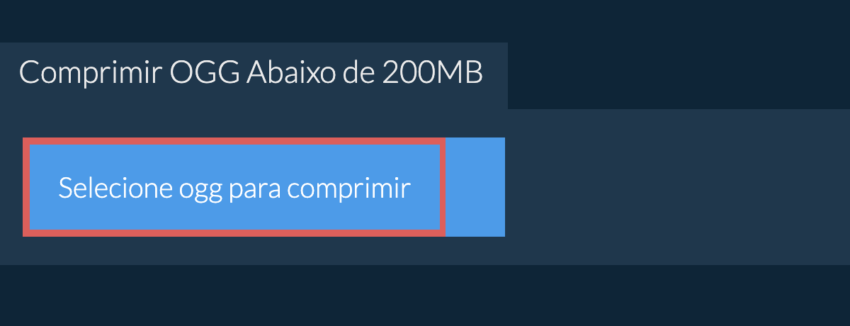 Comprimir ogg Abaixo de 200MB