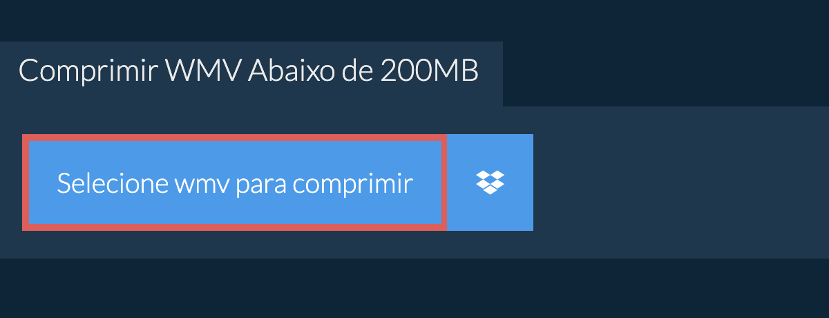 Comprimir wmv Abaixo de 200MB