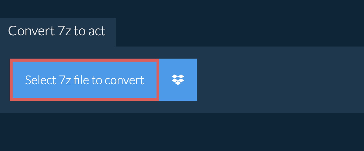 Convert 7z to act
