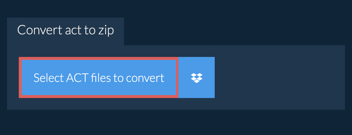 Convert act to zip