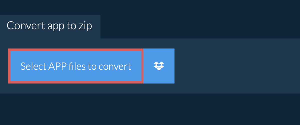 Convert app to zip