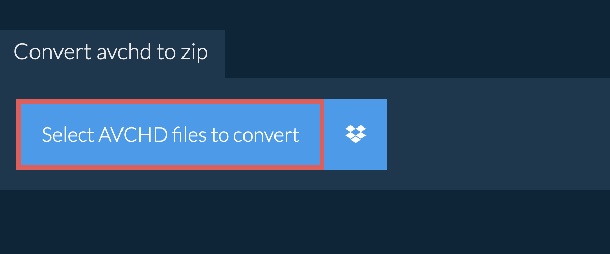 Convert avchd to zip