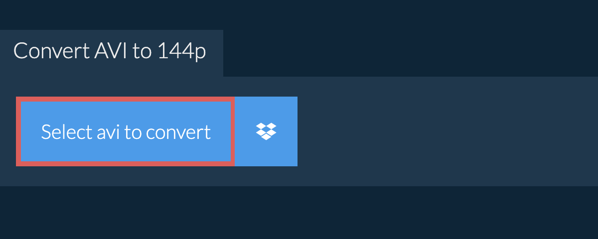 Convert avi to 144p