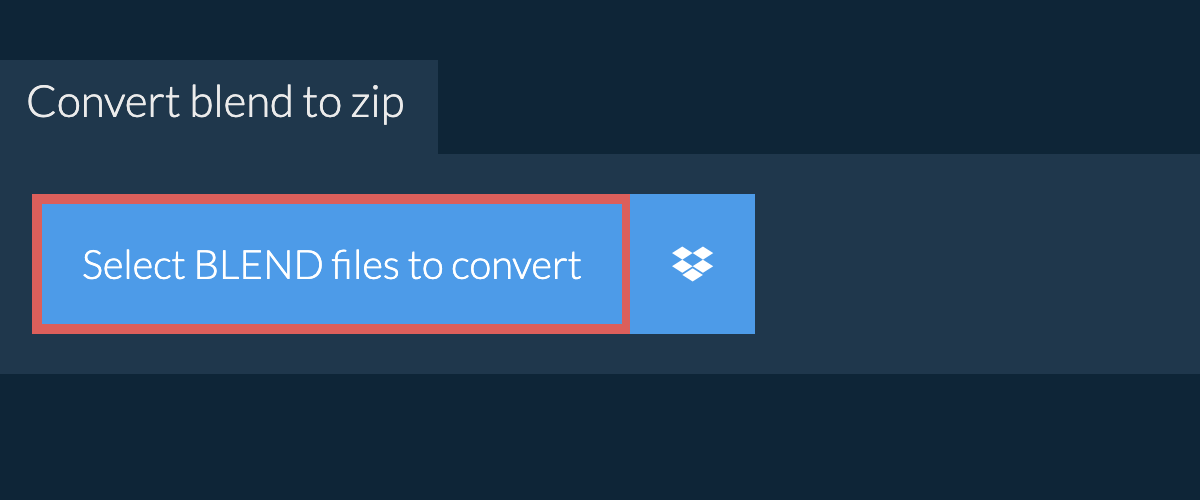 Convert blend to zip