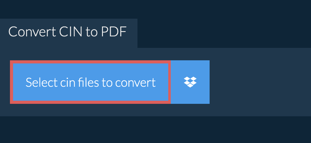 Convert cin to pdf