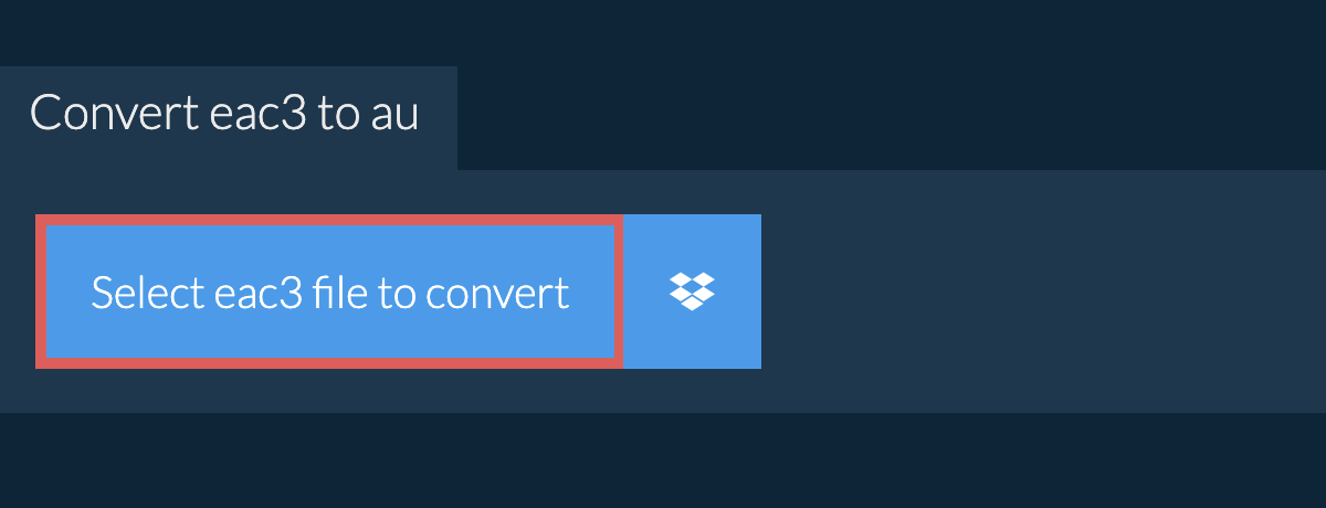 Convert eac3 to au