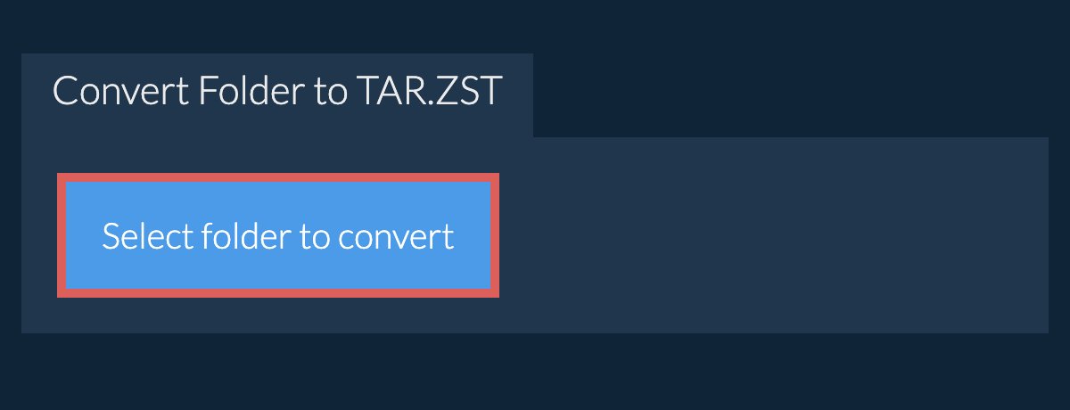 Convert Folder to tar.zst