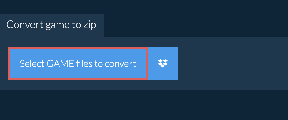 Convert game to zip