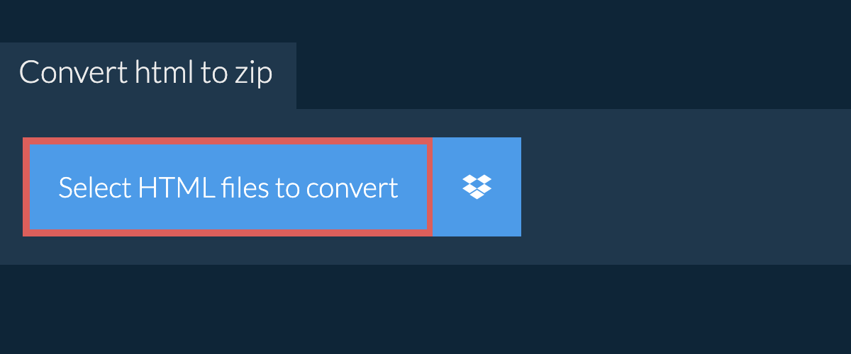 Convert html to zip