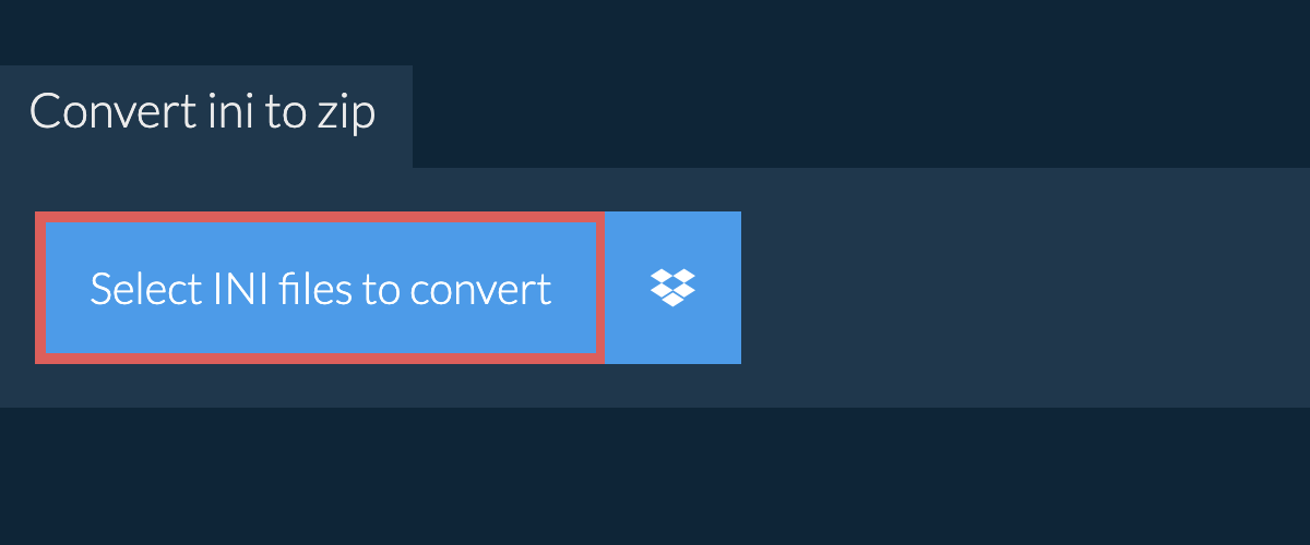 Convert ini to zip