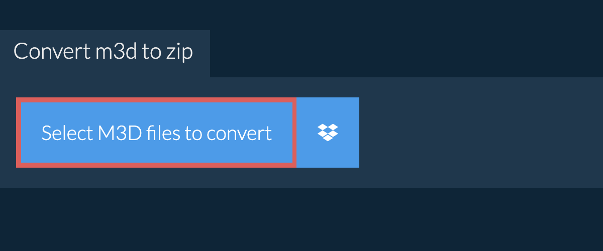 Convert m3d to zip