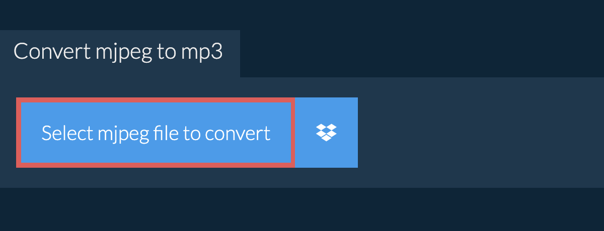 Convert mjpeg to mp3