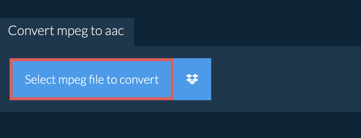 Convert mpeg to aac