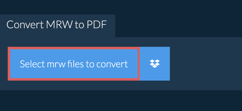 Convert mrw to pdf