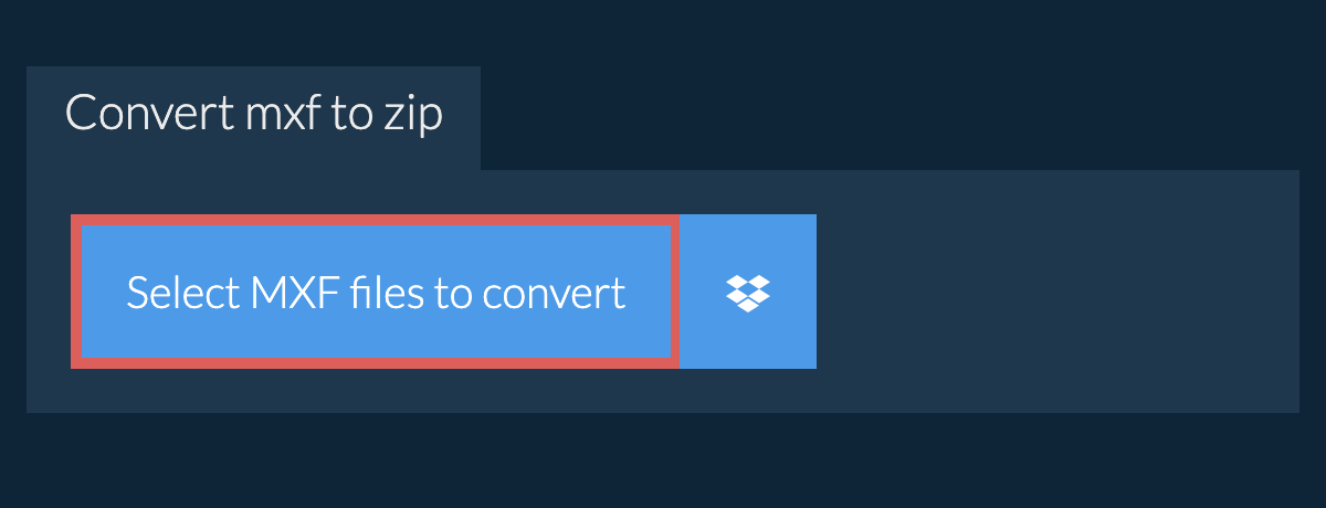 Convert mxf to zip