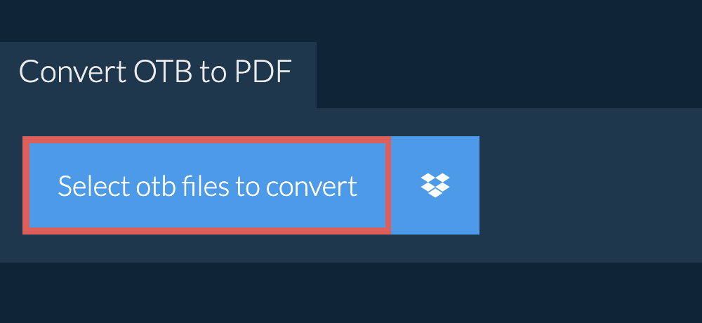 Convert otb to pdf