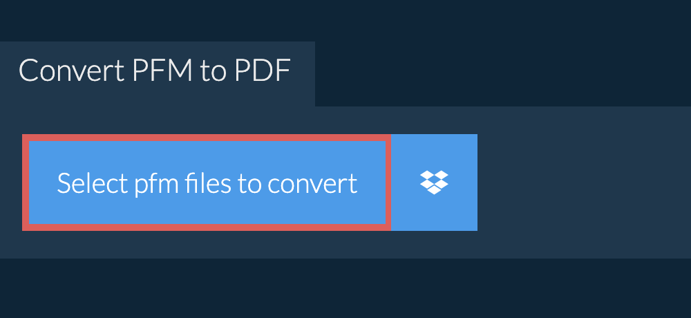 Convert pfm to pdf