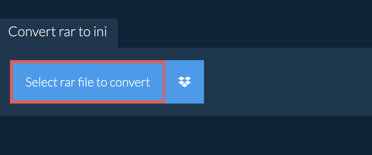 Convert rar to ini