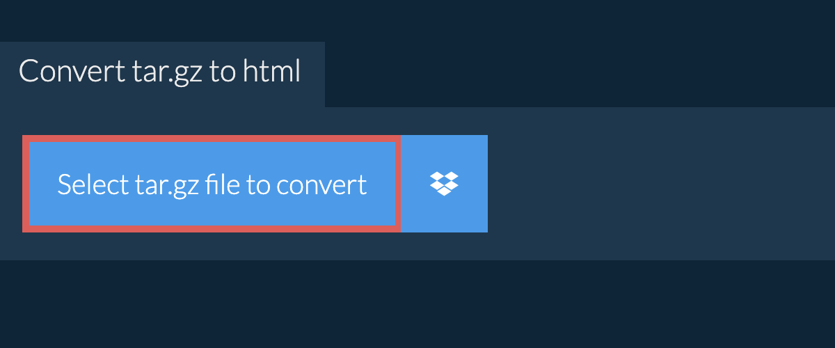 Convert tar.gz to html