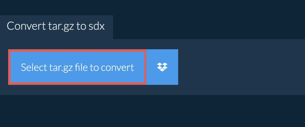 Convert tar.gz to sdx
