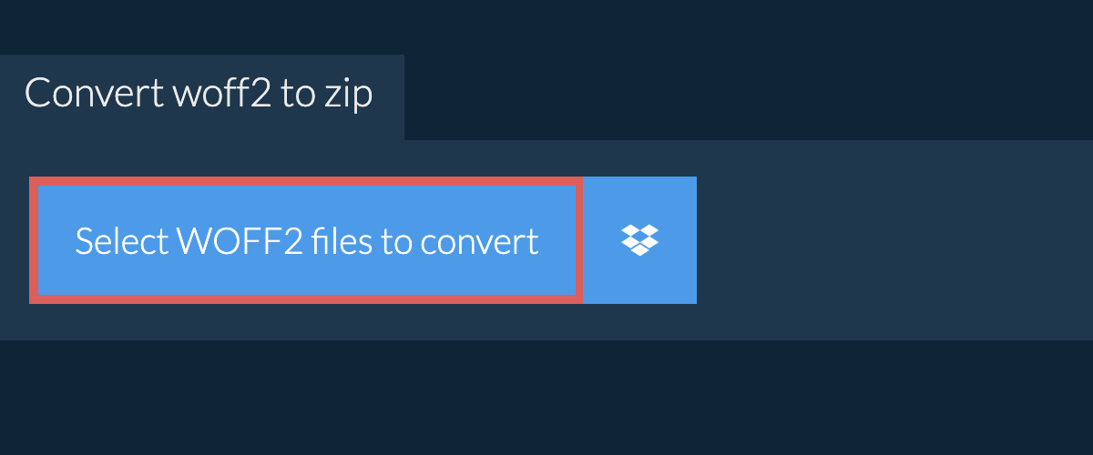 Convert woff2 to zip