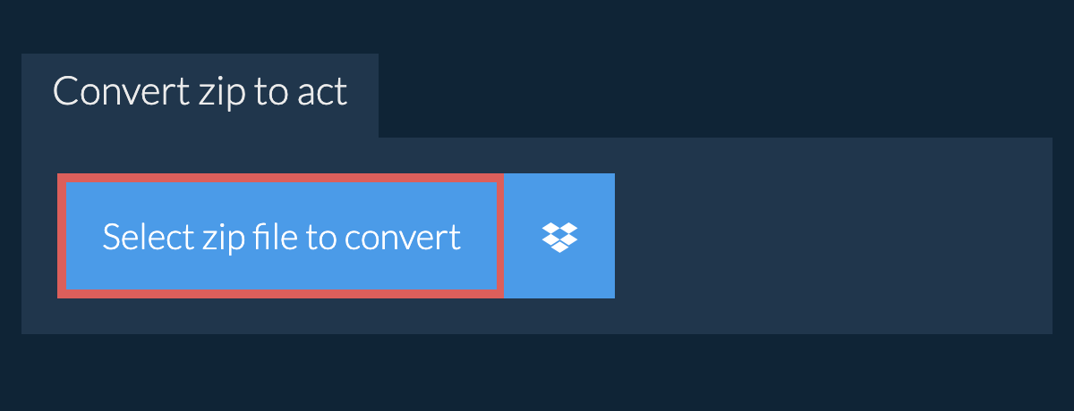 Convert zip to act