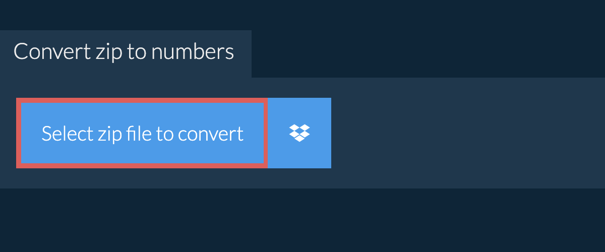 Convert zip to numbers