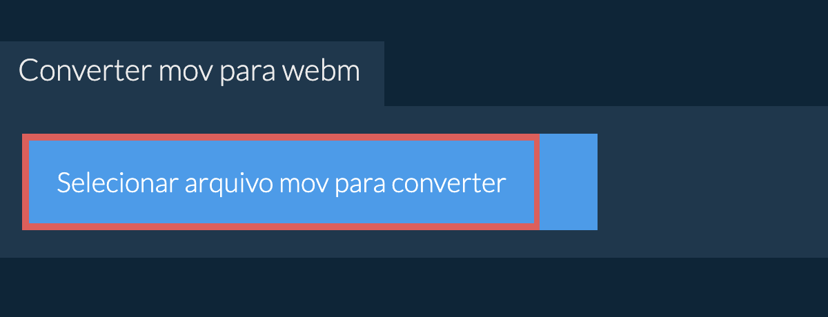 Converter mov para webm