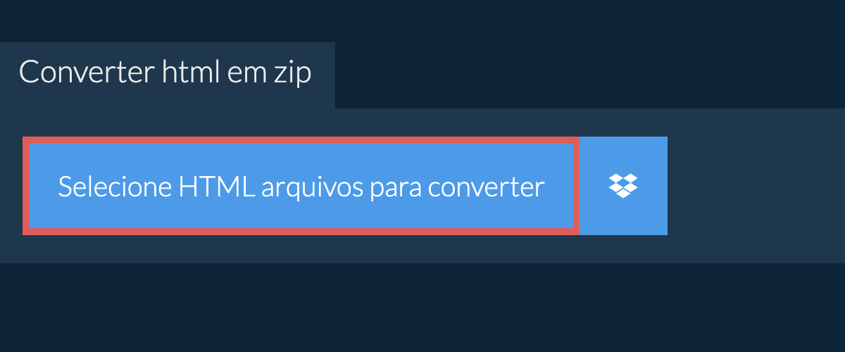 Converter html em zip