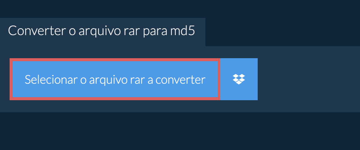 Converter o arquivo rar para md5