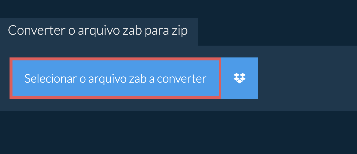 Converter o arquivo zab para zip