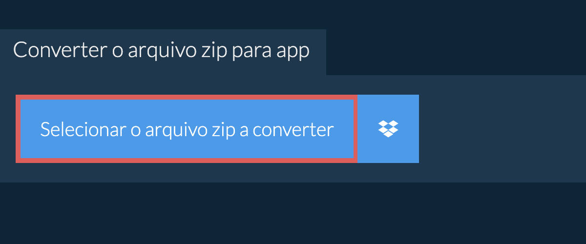 Converter o arquivo zip para app