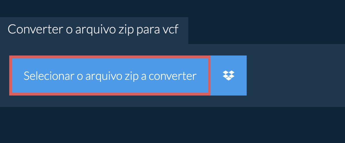 Converter o arquivo zip para vcf