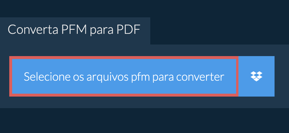 Converta pfm para pdf