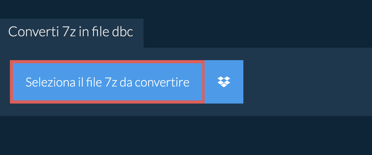 Converti 7z in dbc