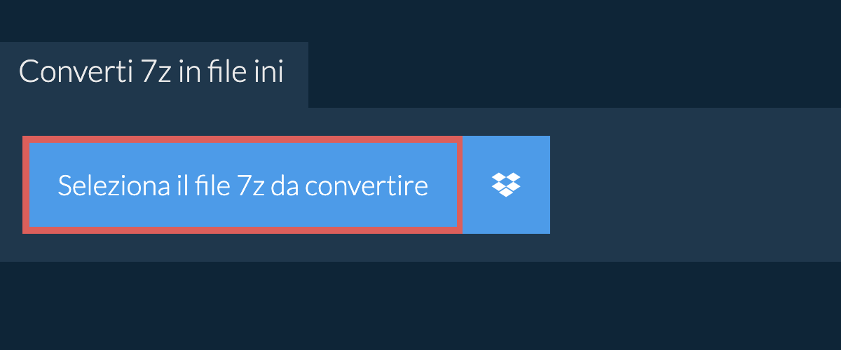 Converti 7z in ini