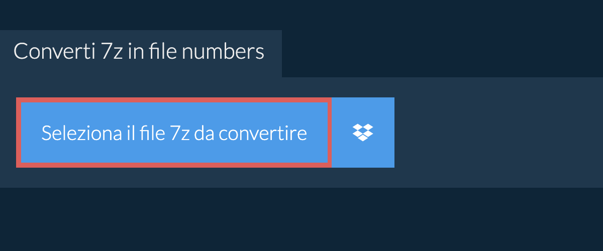 Converti 7z in numbers