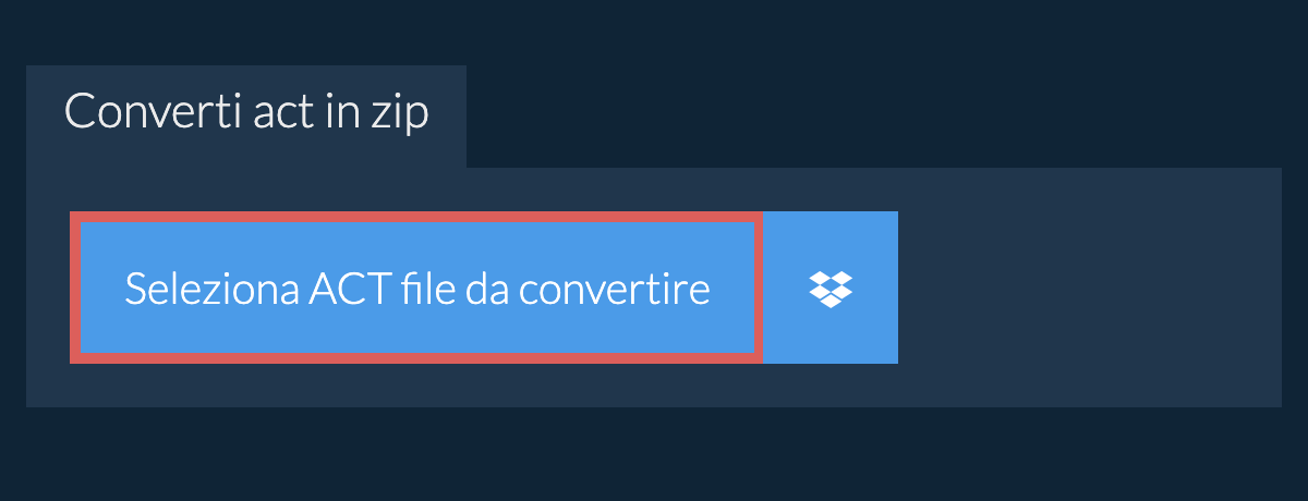 Converti act in zip