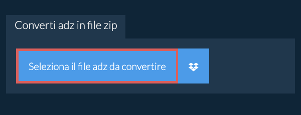 Converti adz in file zip