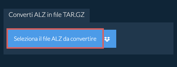 Converti ALZ in file TAR.GZ