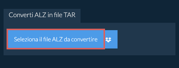 Converti ALZ in file TAR