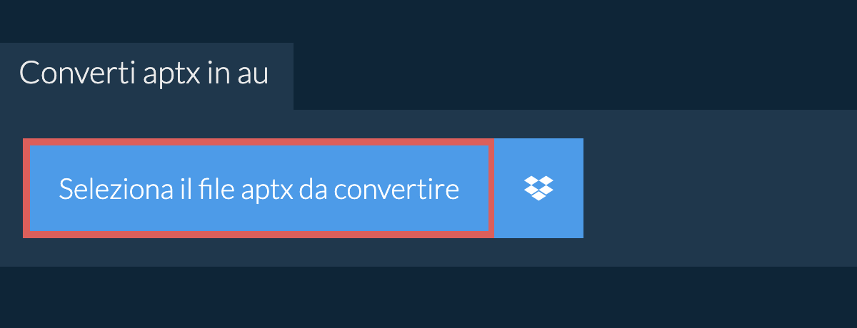 Converti aptx in au