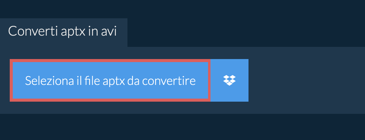 Converti aptx in avi