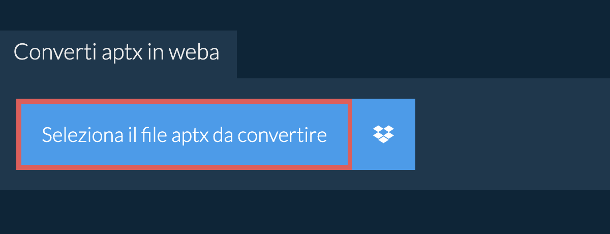 Converti aptx in weba